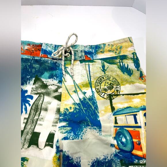Men’s Swim Trunks Tropical Hawaiian Palm Trees Tiki Caribbean Joe’s Size L Large - Picture 9 of 12